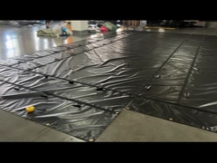 Kain tahan air PVC dilapisi tarpaulin hitam baja tarpaulin untuk flat bed truck