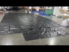 Kain Tarpaulin PVC tahan api 24 Ft X 27 Ft 8 Ft Flap Hitam 18 Oz Vinyl Coated Lumber Tarps